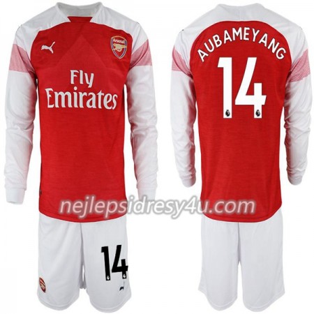 Fotbalový Dres Arsenal Pierre-Emerick Aubameyang 14 Dětské Domácí 2018/19 Dlouhý Rukáv